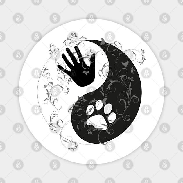 Yin Yang - Hand and Paw Magnet by GNDesign